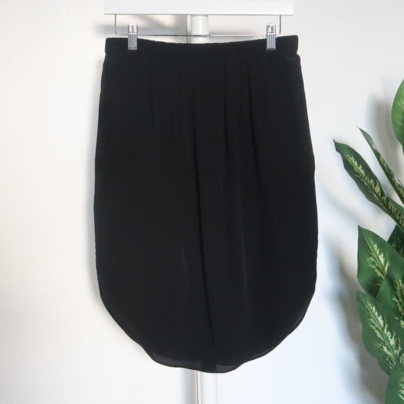 Madewell Black 100% Silk Mid-length Straight Island Skirt Elastic Waist XS - Picture 8 of 10